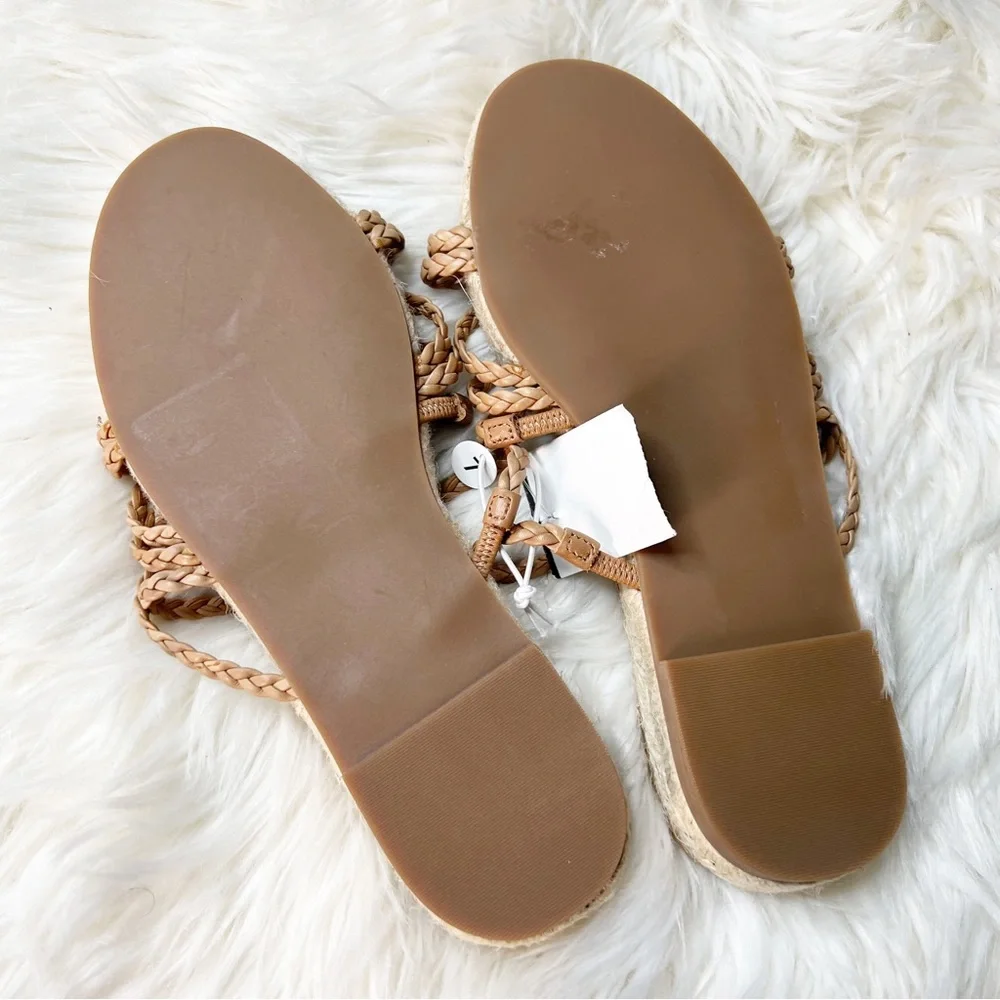 NWT Madewell The Kathryn Espadrille Slide Sandal in Leather